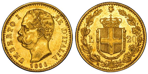 REGNO D'ITALIA. UMBERTO I DI SAVOIA, 1878-1900. 20 Lire 1886.