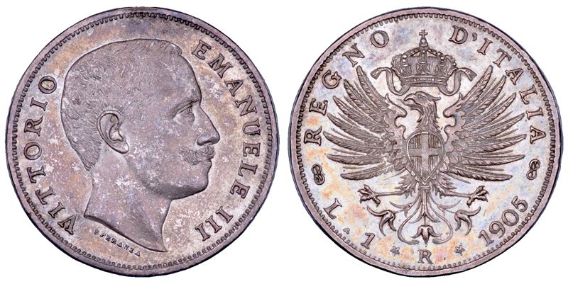 REGNO D'ITALIA. VITTORIO EMANUELE III DI SAVOIA, 1900-1946. Lira 1905.  - Asta Numismatica - Cambi Casa d'Aste