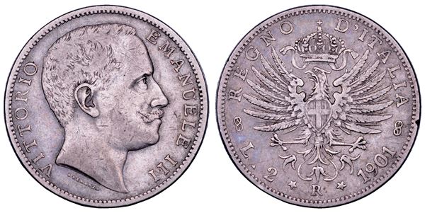 REGNO D'ITALIA. VITTORIO EMANUELE III DI SAVOIA, 1900-1946. 2 Lire 1901.