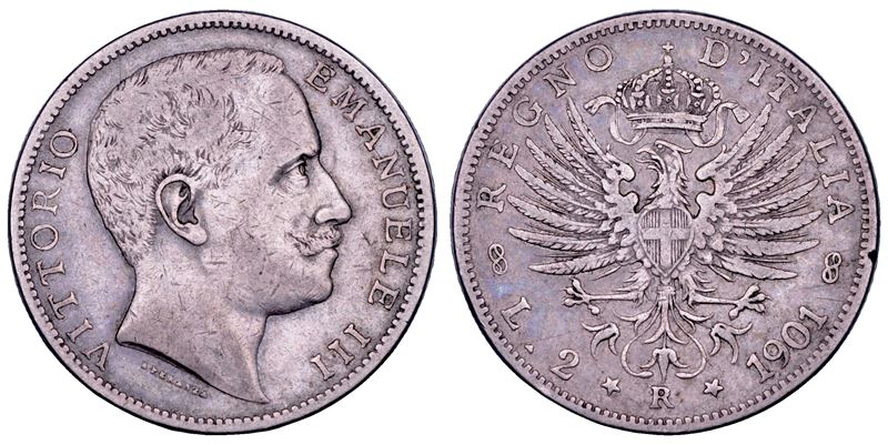 REGNO D'ITALIA. VITTORIO EMANUELE III DI SAVOIA, 1900-1946. 2 Lire 1901.  - Asta Numismatica - Cambi Casa d'Aste