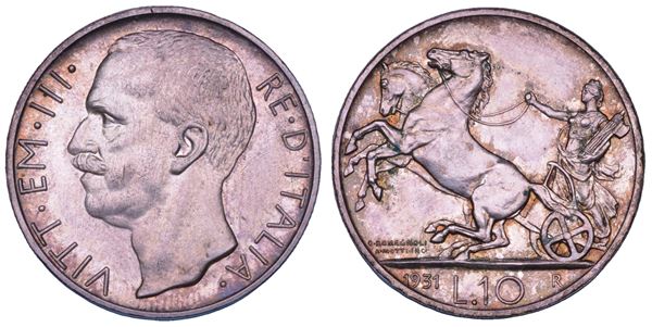 REGNO D'ITALIA. VITTORIO EMANUELE III DI SAVOIA, 1900-1946. 10 Lire 1931.