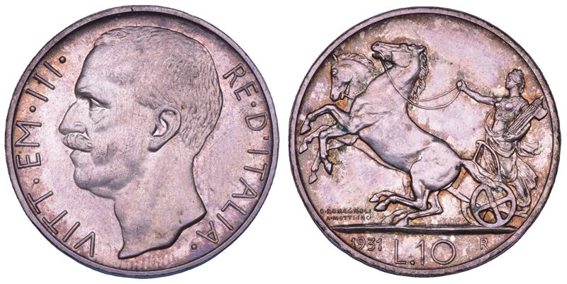 REGNO D'ITALIA. VITTORIO EMANUELE III DI SAVOIA, 1900-1946. 10 Lire 1931.  - Auction Numismatics - Cambi Casa d'Aste