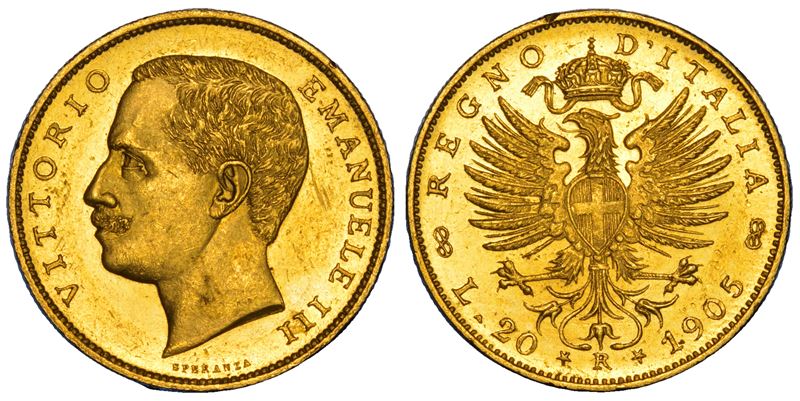 REGNO D'ITALIA. VITTORIO EMANUELE III DI SAVOIA, 1900-1946. 20 Lire 1905.  - Asta Numismatica - Cambi Casa d'Aste