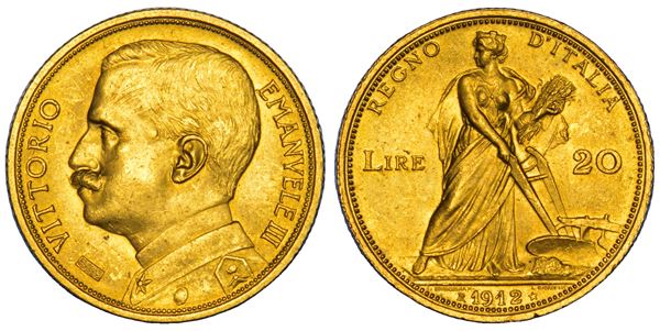 REGNO D'ITALIA. VITTORIO EMANUELE III DI SAVOIA, 1900-1946. 20 Lire 1912.