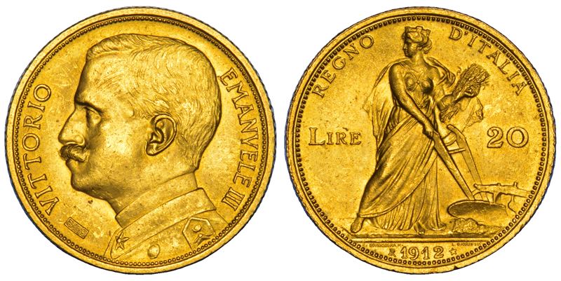 REGNO D'ITALIA. VITTORIO EMANUELE III DI SAVOIA, 1900-1946. 20 Lire 1912.  - Auction Numismatics - Cambi Casa d'Aste