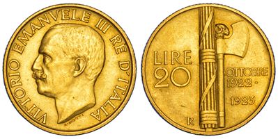 VITTORIO EMANUELE III DI SAVOIA, Moneta da 20 Lire 1923