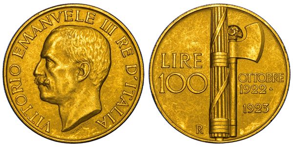 REGNO D'ITALIA. VITTORIO EMANUELE III DI SAVOIA, 1900-1946. 100 Lire 1923.