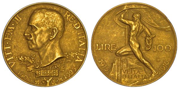 REGNO D'ITALIA. VITTORIO EMANUELE III DI SAVOIA, 1900-1946. 100 Lire 1925.