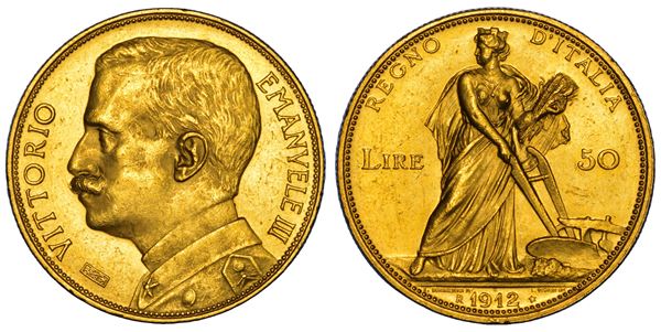 REGNO D'ITALIA. VITTORIO EMANUELE III DI SAVOIA, 1900-1946. 50 Lire 1912.