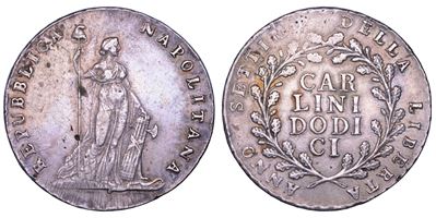 Napoli, Piastra da 12 Carlini, Repubblica Napoletana 1799/A