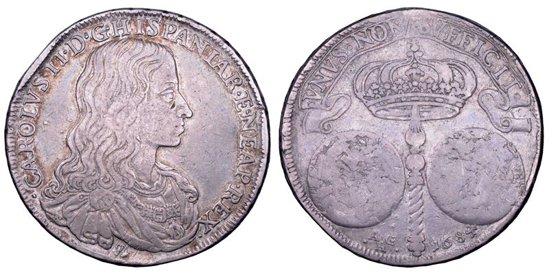 NAPOLI. CARLO II DI SPAGNA, 1665-1700. Piastra 1684.  - Asta Numismatica - Cambi Casa d'Aste