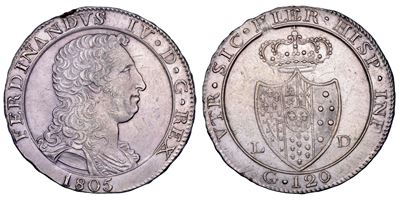 Ferdinando IV di Borbone, Piastra da 120 Grana, 1805