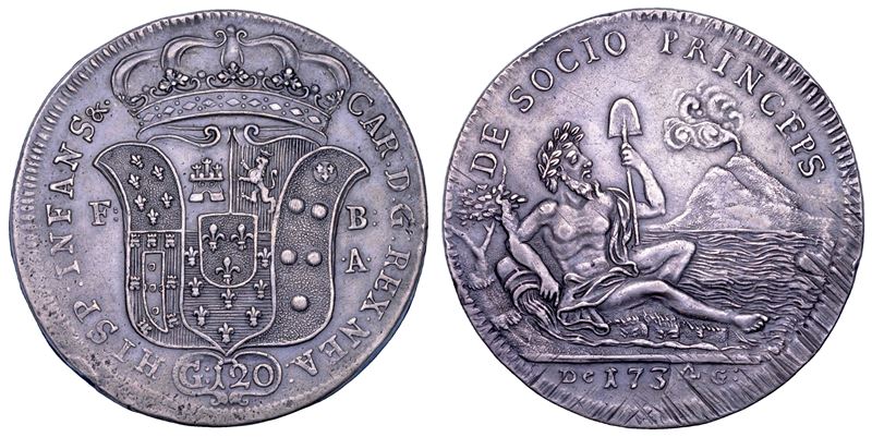 NAPOLI. CARLO DI BORBONE, 1734-1759. Piastra da 120 Grana 1734.  - Asta Numismatica - Cambi Casa d'Aste