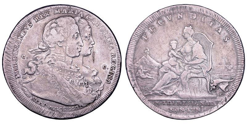 NAPOLI. FERDINANDO IV DI BORBONE, 1759-1799. Piastra da 120 Grana 1772. Tipo Fecunditas.  - Auction Numismatics - Cambi Casa d'Aste