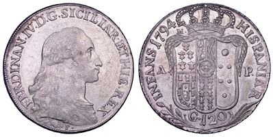Ferdinando IV di Borbone, Piastra da 120 Grana 1794