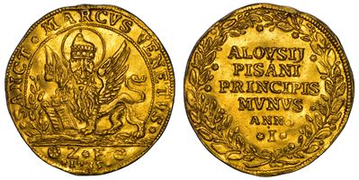 Alvise Pisani, Osella d'oro da 4 zecchini, Anno I, 1735