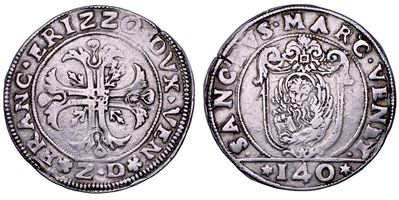 Francesco Erizzo, Scudo della croce da 140 soldi (Venezia, 1631-1646)
