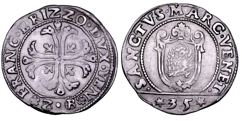 VENEZIA. FRANCESCO ERIZZO, 1631-1646. Quarto di scudo della croce da 35 soldi.  - Auction Numismatics - Cambi Casa d'Aste