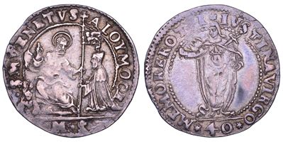 Alvise I Mocenigo, 40 Soldi con S. Giustina, 1570-1577