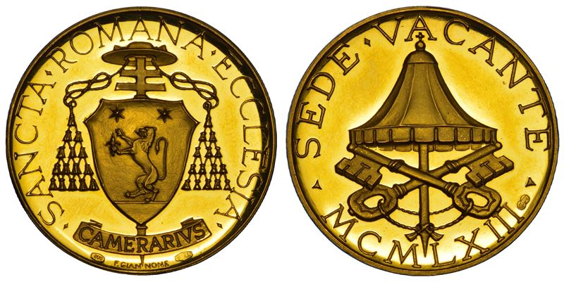 VATICANO. SEDE VACANTE, 1963. Medaglia in oro 1963. Cardinale Camerlengo Benedetto Aloisi-Masella.  - Asta Numismatica - Cambi Casa d'Aste
