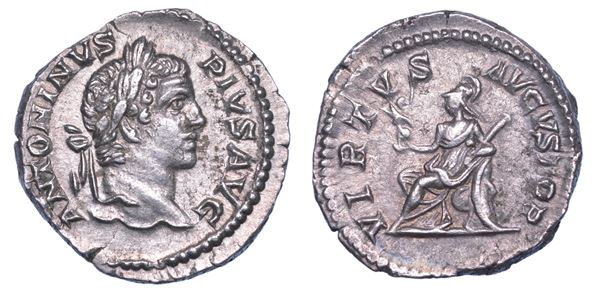 SHIPPING ONLY IN ITALY. CARACALLA, 198-217. Denario, 206-210. Roma.