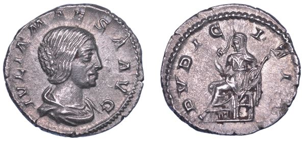 SHIPPING ONLY IN ITALY. GIULIA MESA (nonna di Eliogabalo e di Alessandro Severo), + 226. Denario.