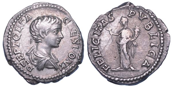 SHIPPING ONLY IN ITALY. GETA (Cesare), 198-209. Denario, 200-205. Roma.