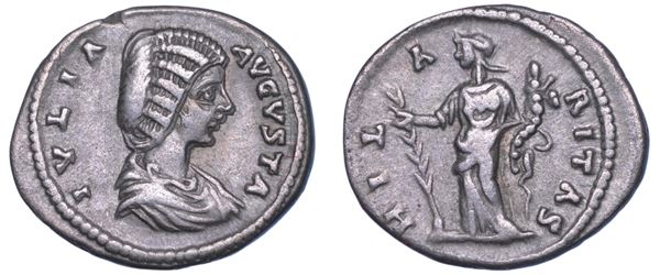 SHIPPING ONLY IN ITALY. GIULIA DOMNA (moglie di Settimio Severo), 193-217. Denario.