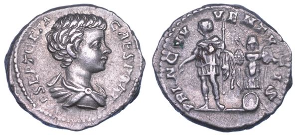 SHIPPING ONLY IN ITALY. GETA (Cesare), 198-209. Denario.