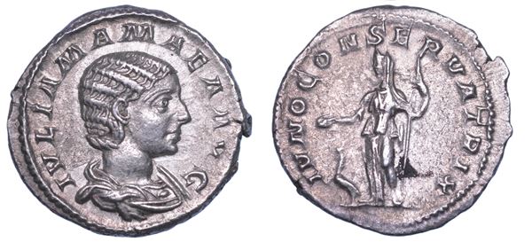 SHIPPING ONLY IN ITALY. GIULIA MAMEA (madre di Alessandro Severo), + 235. Denario.