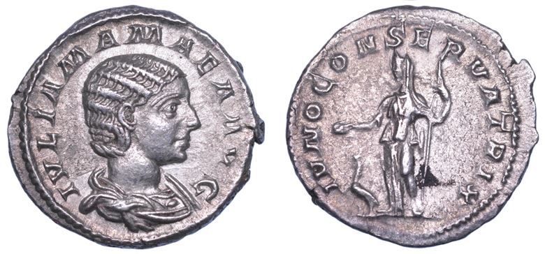 SHIPPING ONLY IN ITALY. GIULIA MAMEA (madre di Alessandro Severo), + 235. Denario.  - Auction Light Numismatics - Cambi Casa d'Aste
