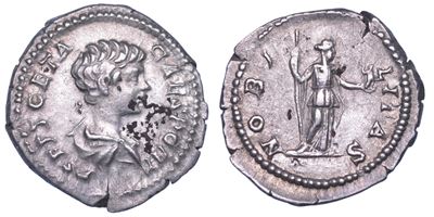GETA (Cesare), Denario romano, Roma (anni 198–209)