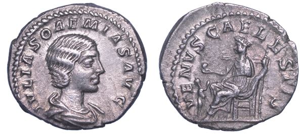 SHIPPING ONLY IN ITALY. GIULIA SOEMIA (Madre di Eliogabalo), 218-222. Denario, 221-222. Roma.