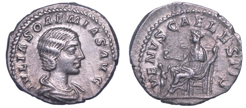 SHIPPING ONLY IN ITALY. GIULIA SOEMIA (Madre di Eliogabalo), 218-222. Denario, 221-222. Roma.  - Auction Light Numismatics - Cambi Casa d'Aste