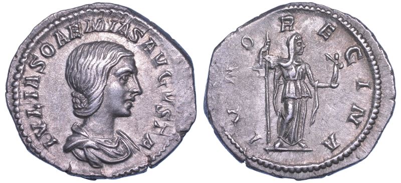 SHIPPING ONLY IN ITALY. GIULIA SOEMIA (Madre di Eliogabalo), 218-222. Denario, 220.  - Auction Light Numismatics - Cambi Casa d'Aste
