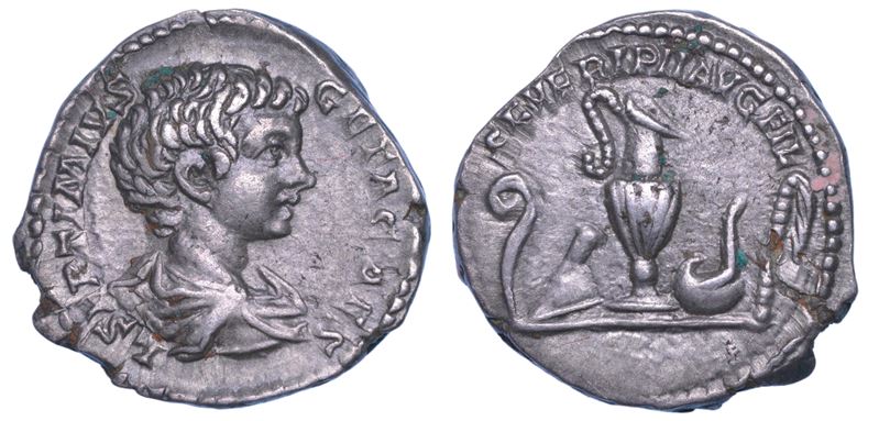 SHIPPING ONLY IN ITALY. GETA (Cesare), 198-209. Denario, 202-203. Roma.  - Auction Light Numismatics - Cambi Casa d'Aste