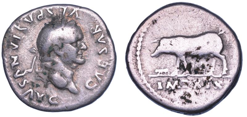 SHIPPING ONLY IN ITALY. VESPASIANO, 69-79. Denario, 77-78. Roma.  - Auction Light Numismatics - Cambi Casa d'Aste