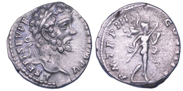 SHIPPING ONLY IN ITALY. SETTIMIO SEVERO, 193-211. Denario.