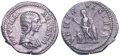 Plautilla, Denario romano 202–205 d.C.