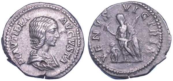 SHIPPING ONLY IN ITALY. PLAUTILLA (moglie di Caracalla), 202-205. Denario.