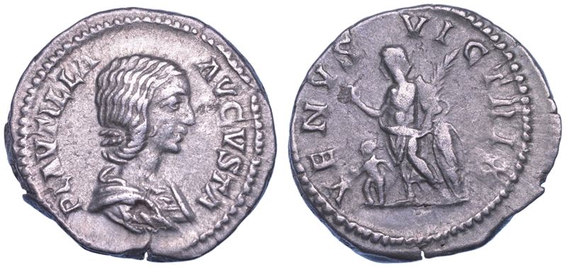 SHIPPING ONLY IN ITALY. PLAUTILLA (moglie di Caracalla), 202-205. Denario.  - Auction Light Numismatics - Cambi Casa d'Aste