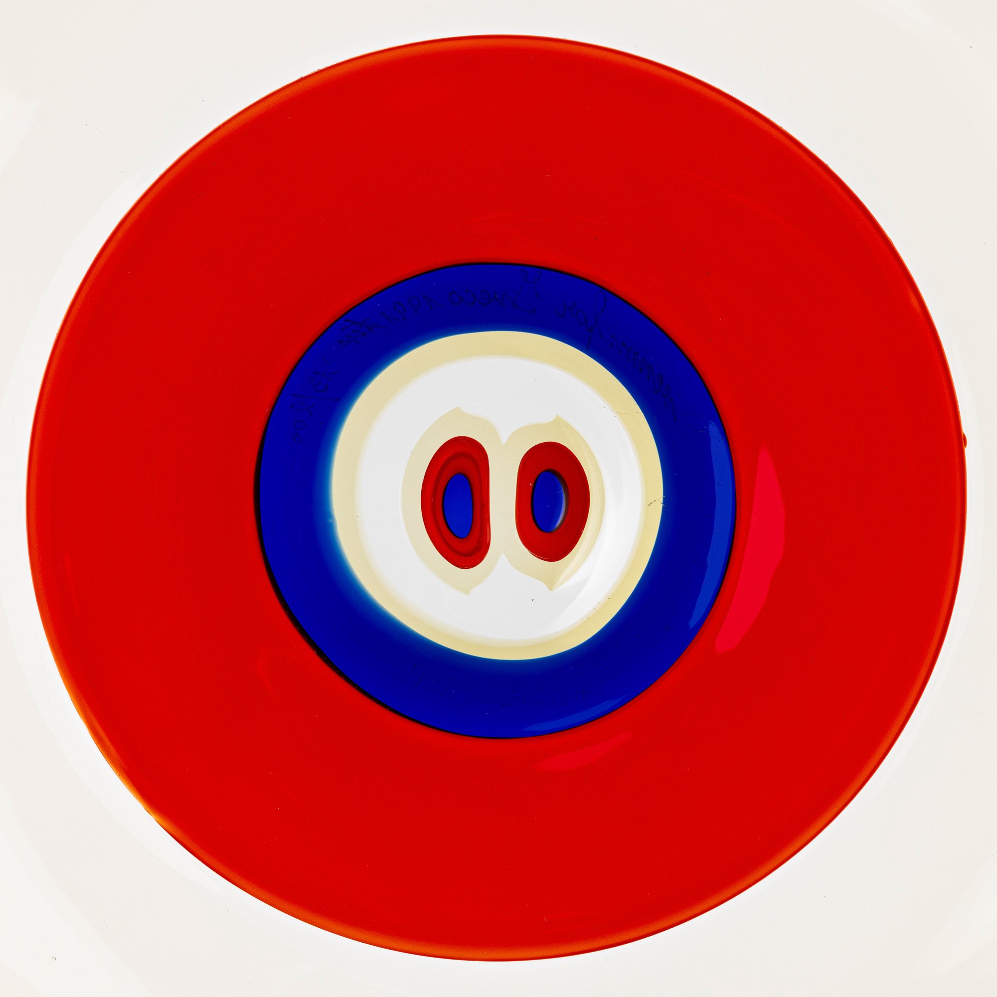 Tapio Wirkkala - Piatto Venini in vetro soffiato a doppio incalmo con murrina (Murano, 1991)