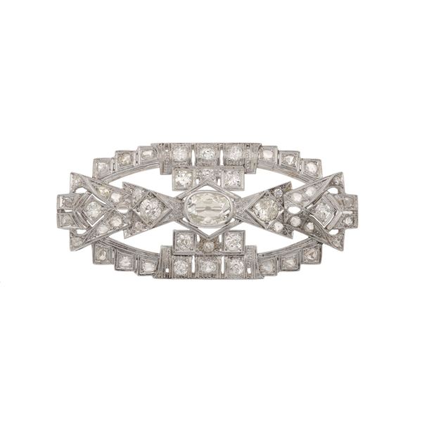 Spilla con diamanti di vecchio taglio