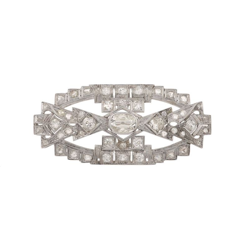 Old-cut diamond and gold brooch. Damages  - Auction Fine Jewellery - Cambi Casa d'Aste
