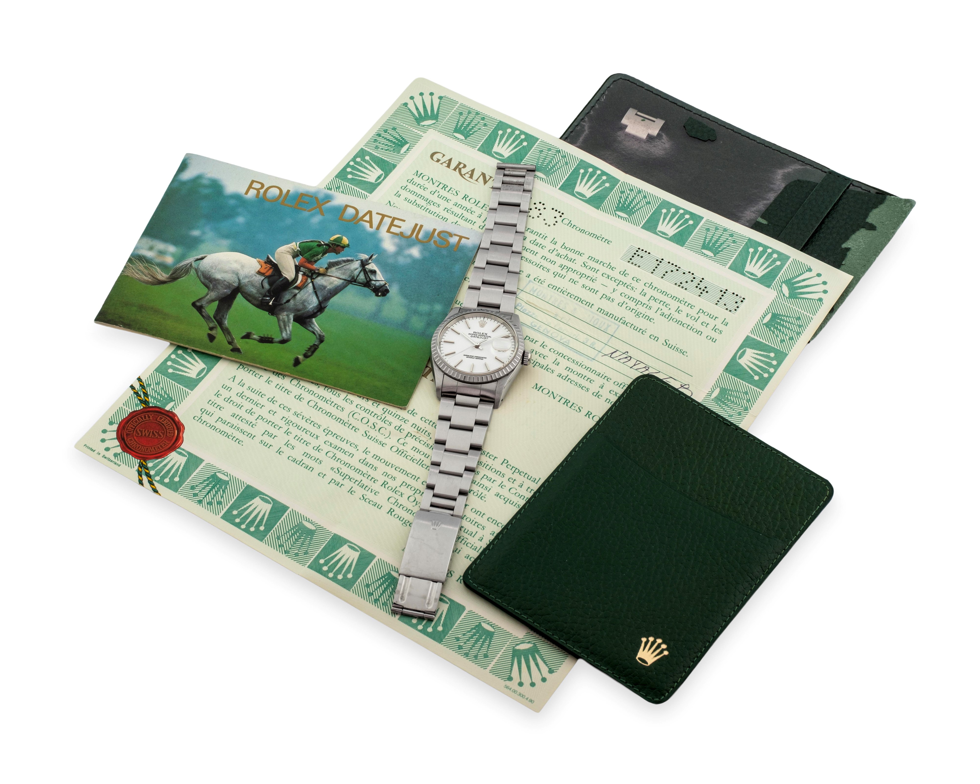 Rolex - Datejust ref. 16220 in acciaio con quadrante bianco e ghiera godronata (circa 1990)