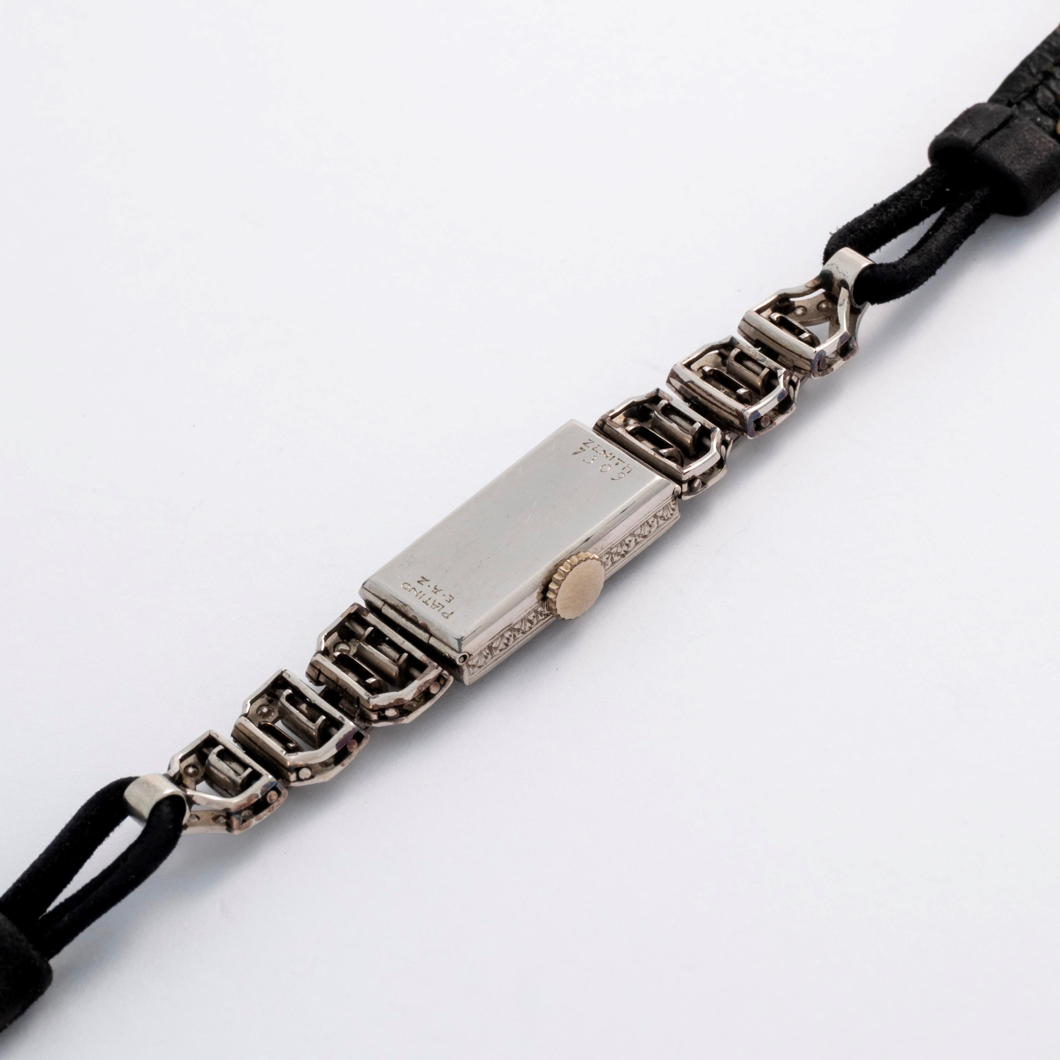 Zenith - Cocktail Watch in platino e diamanti, cassa decorata (circa 1920)