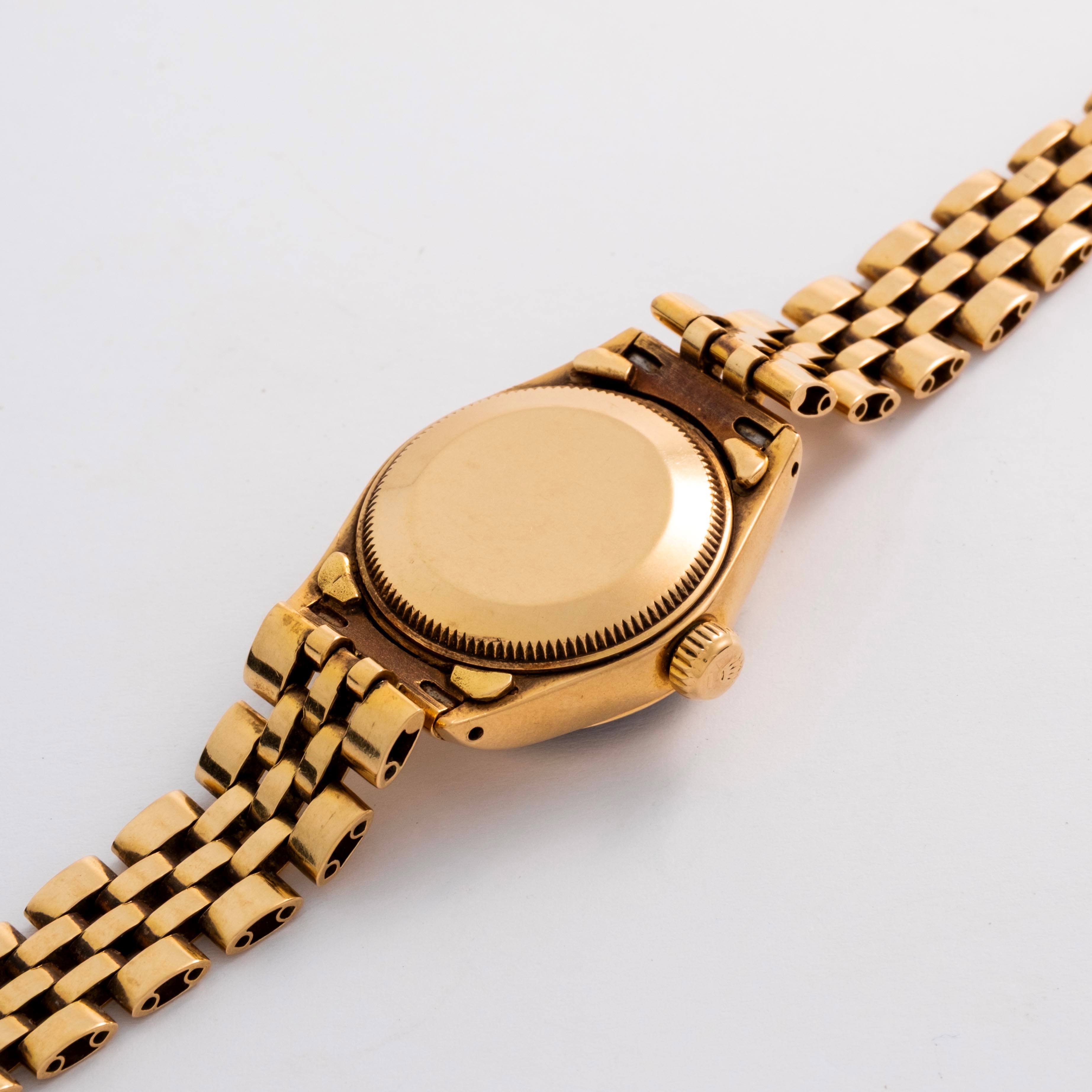 Rolex - Lady-Datejust ref. 6916 in oro giallo 18k con quadrante blu e datario
