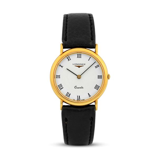 Solo tempo in oro giallo 18k con cassa personalizzata per Mobil, quadrante bianco bitonale con numeri Romani, movimento al quarzo, 31 mm