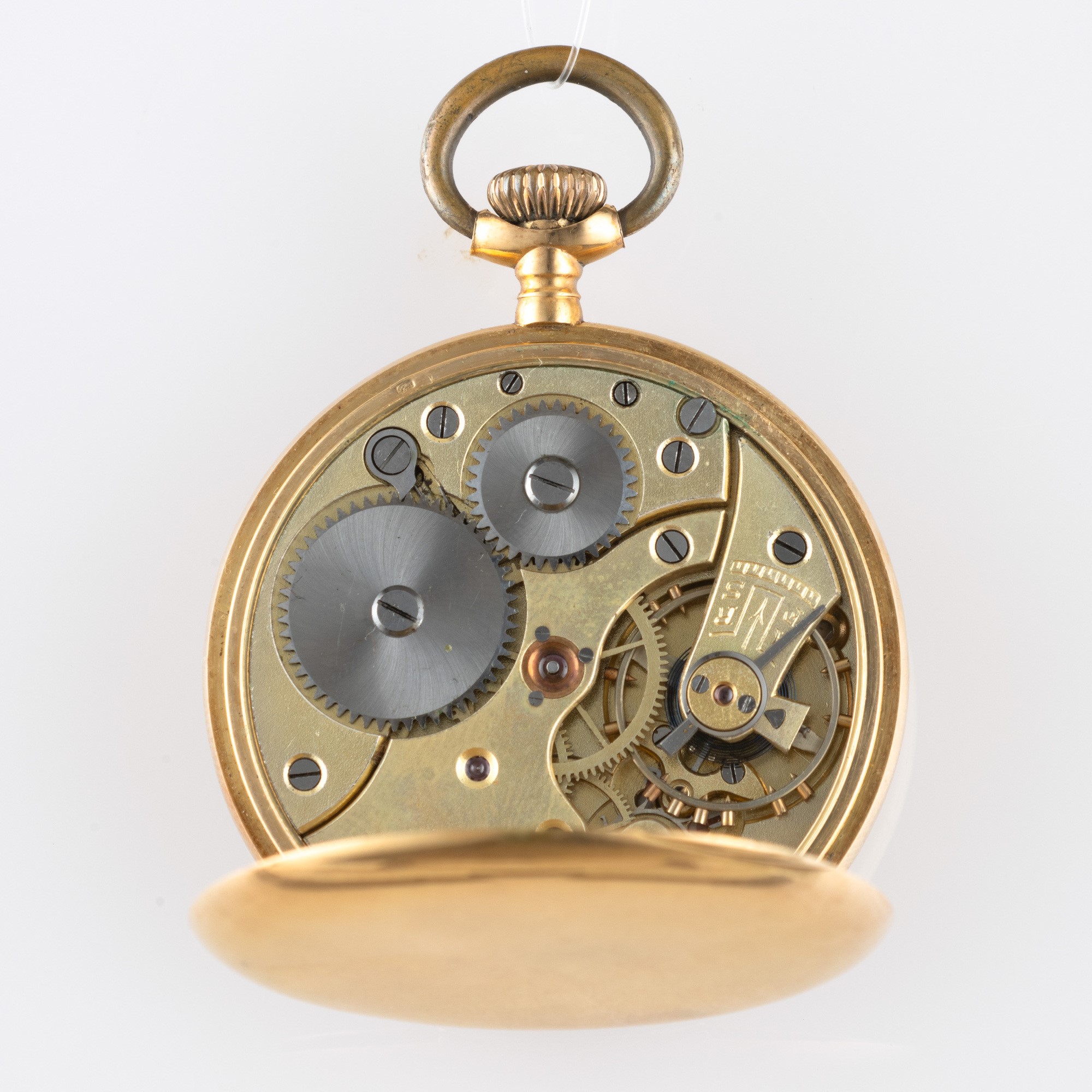 Taly - Orologio da tasca in oro giallo 18k con quadrante in smalto bianco