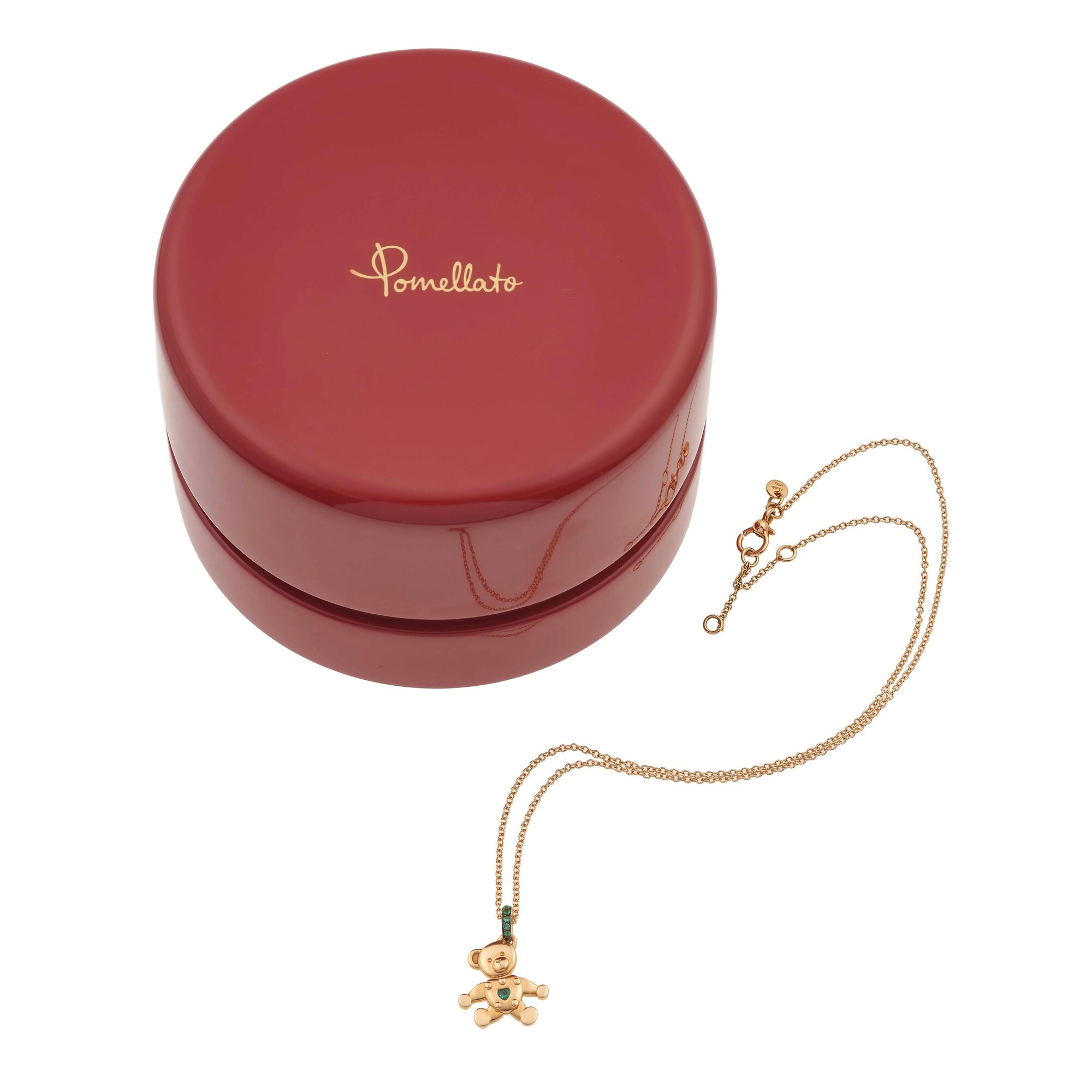 Pomellato. Girocollo con pendente "Orsetto" con piccoli smeraldi